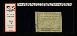 image for: North Carolina December, 1768 20s PCGS Apparent Very Fine 20....