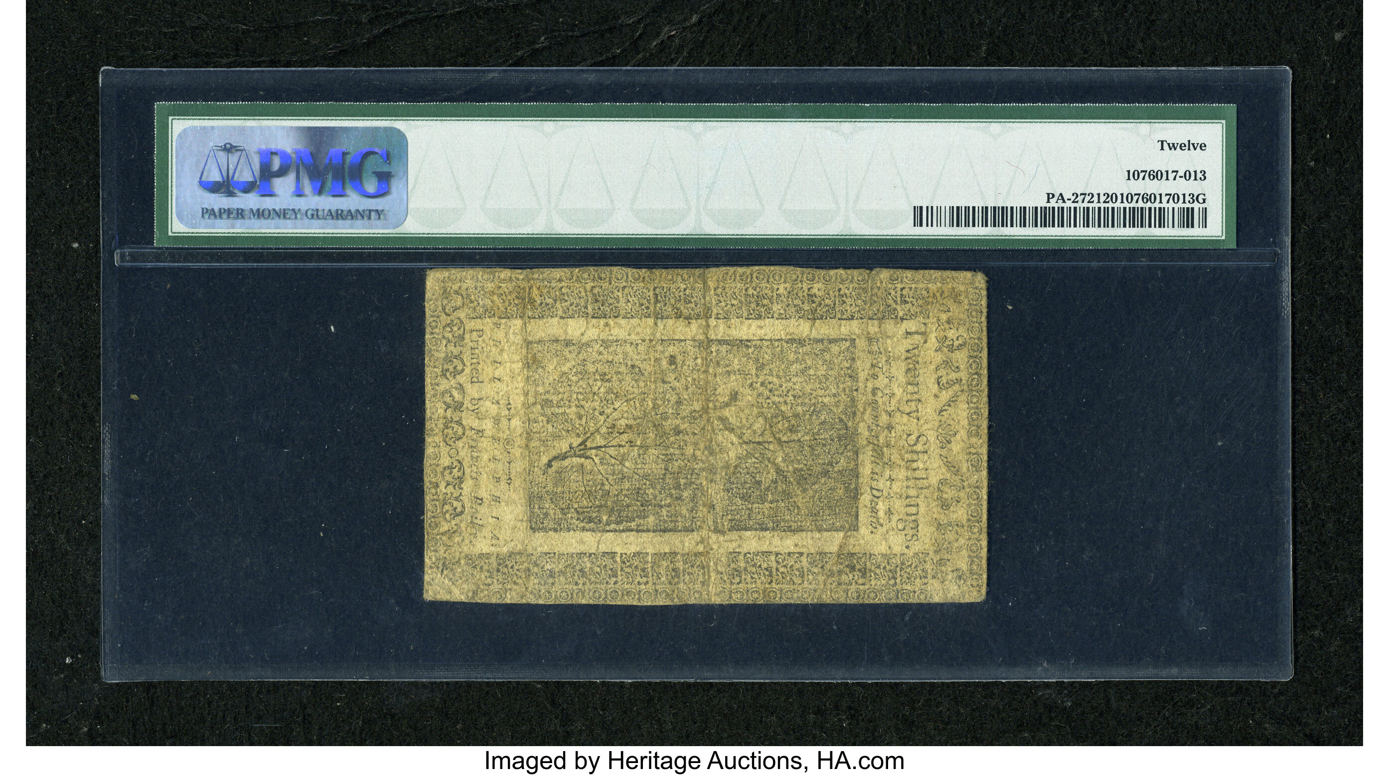 image for: Pennsylvania March 16, 1785 20s PMG Fine 12....
