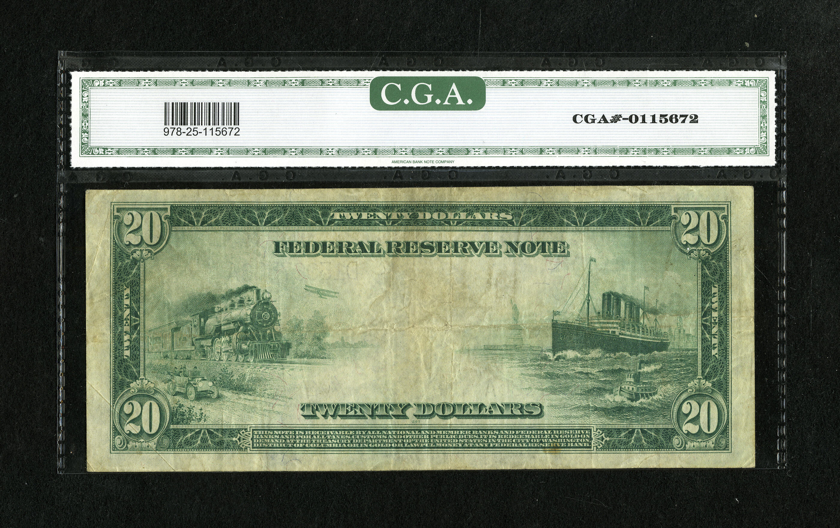 image for: Fr. 978 $20 1914 Federal Reserve Note CGA Very Fine 25....