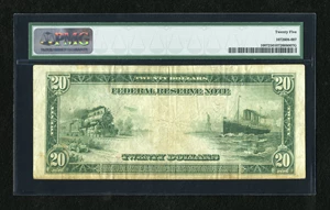 image for: Fr. 1007 $20 1914 Federal Reserve Note PMG Very Fine 25....