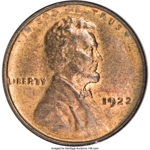 image for: 1922 No D 1C Strong Reverse MS64 Red and Brown NGC....