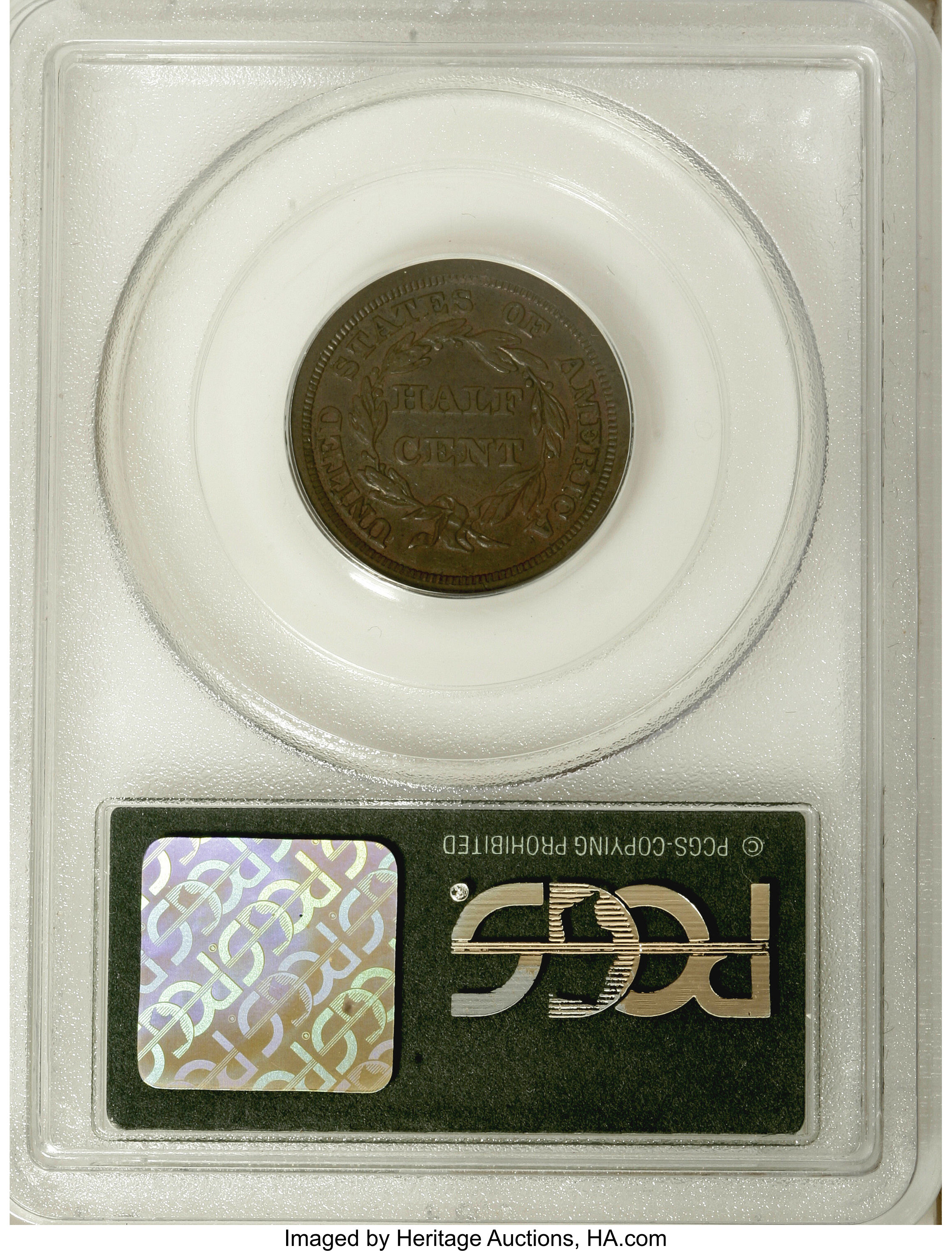 image for: 1844 1/2 C Original PR50 PCGS....