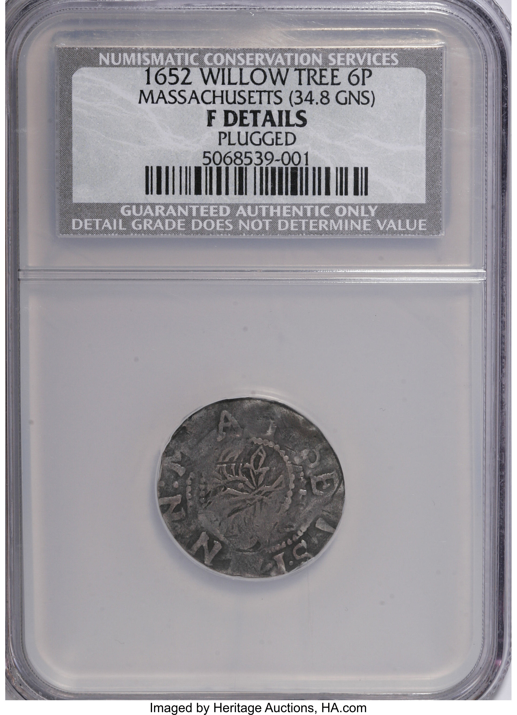image for: 1652 6PENCE Willow Tree Sixpence--Plugged--NCS. Fine Details....