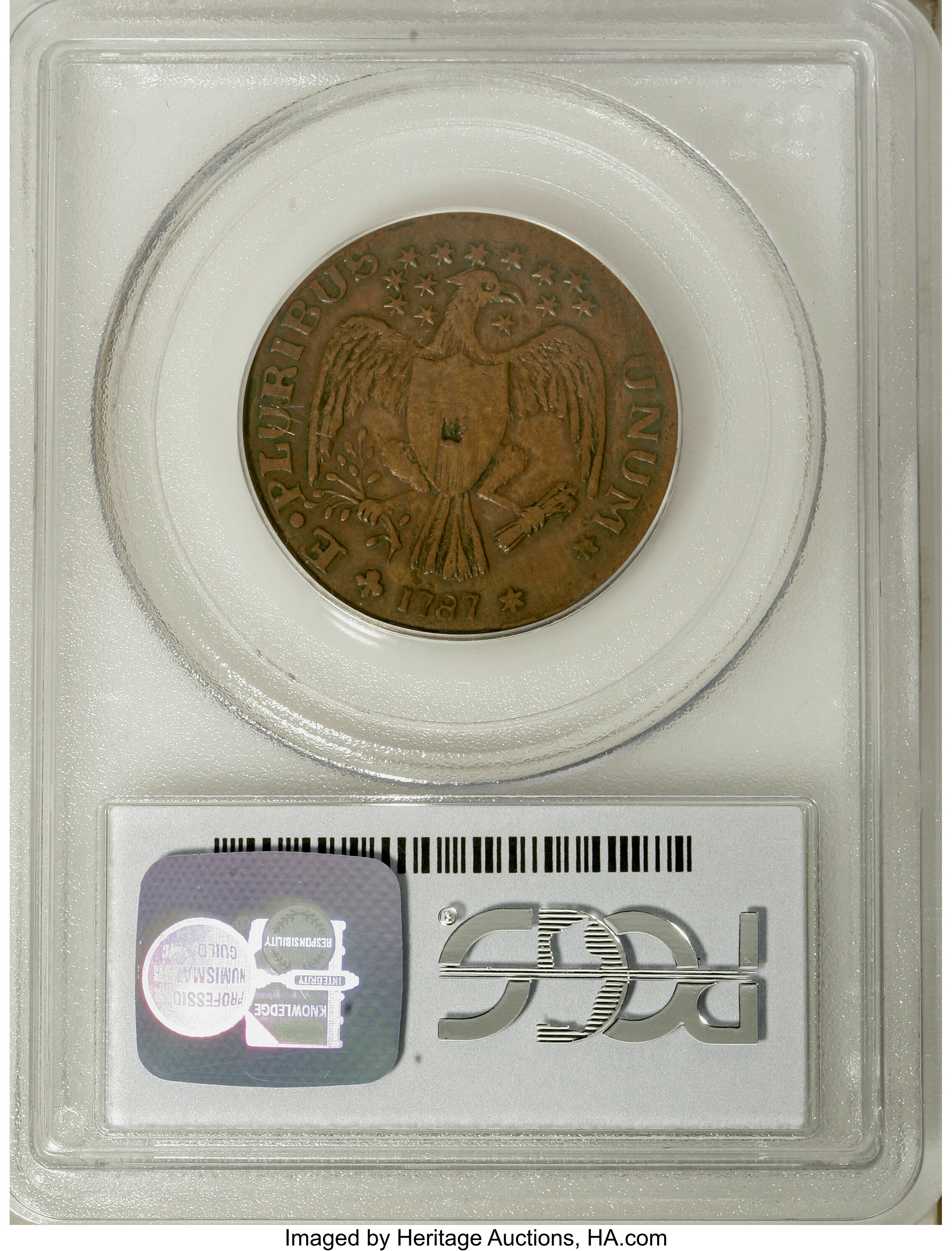 image for: 1787 COPPER New York Excelsior Copper, Eagle Left AU55 PCGS....