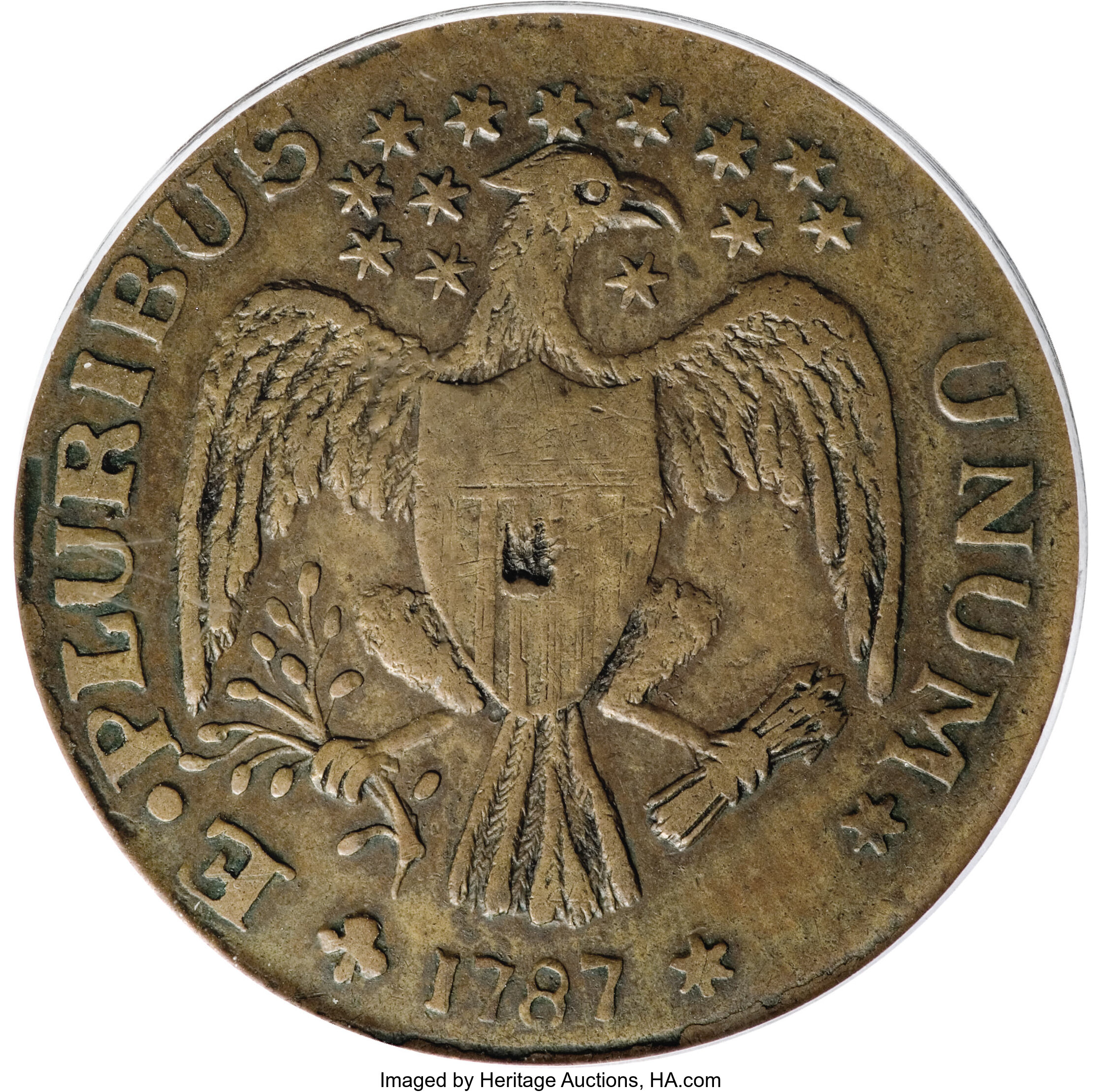 image for: 1787 COPPER New York Excelsior Copper, Eagle Left AU55 PCGS....