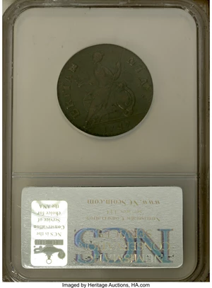image for: 1747 1/2P Machin's Mills Halfpenny--Corroded--NCS, VF Details,... (Total: 2 coins)