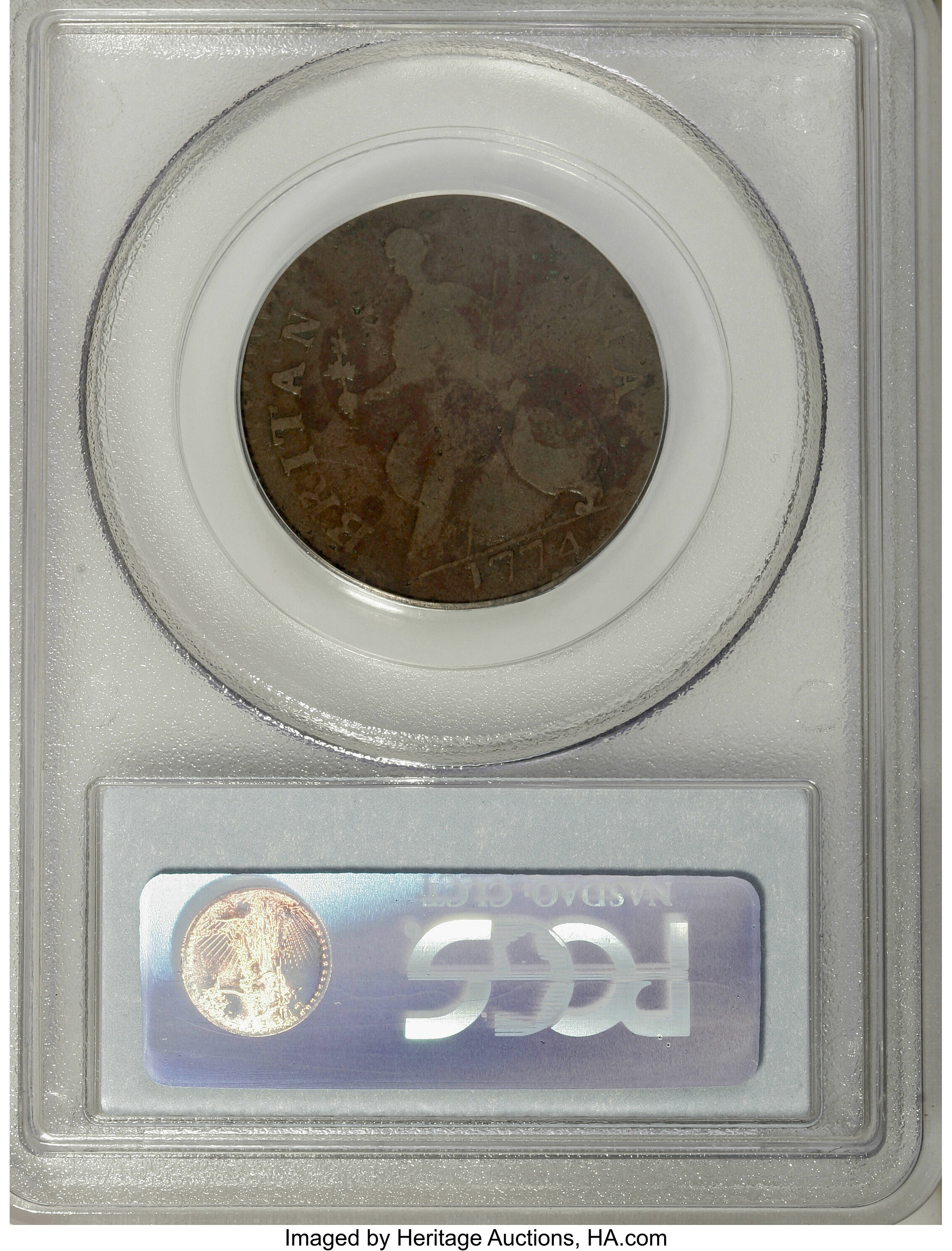 image for: 1774 1/2P Machin's Mills Halfpenny Fine 15 PCGS....