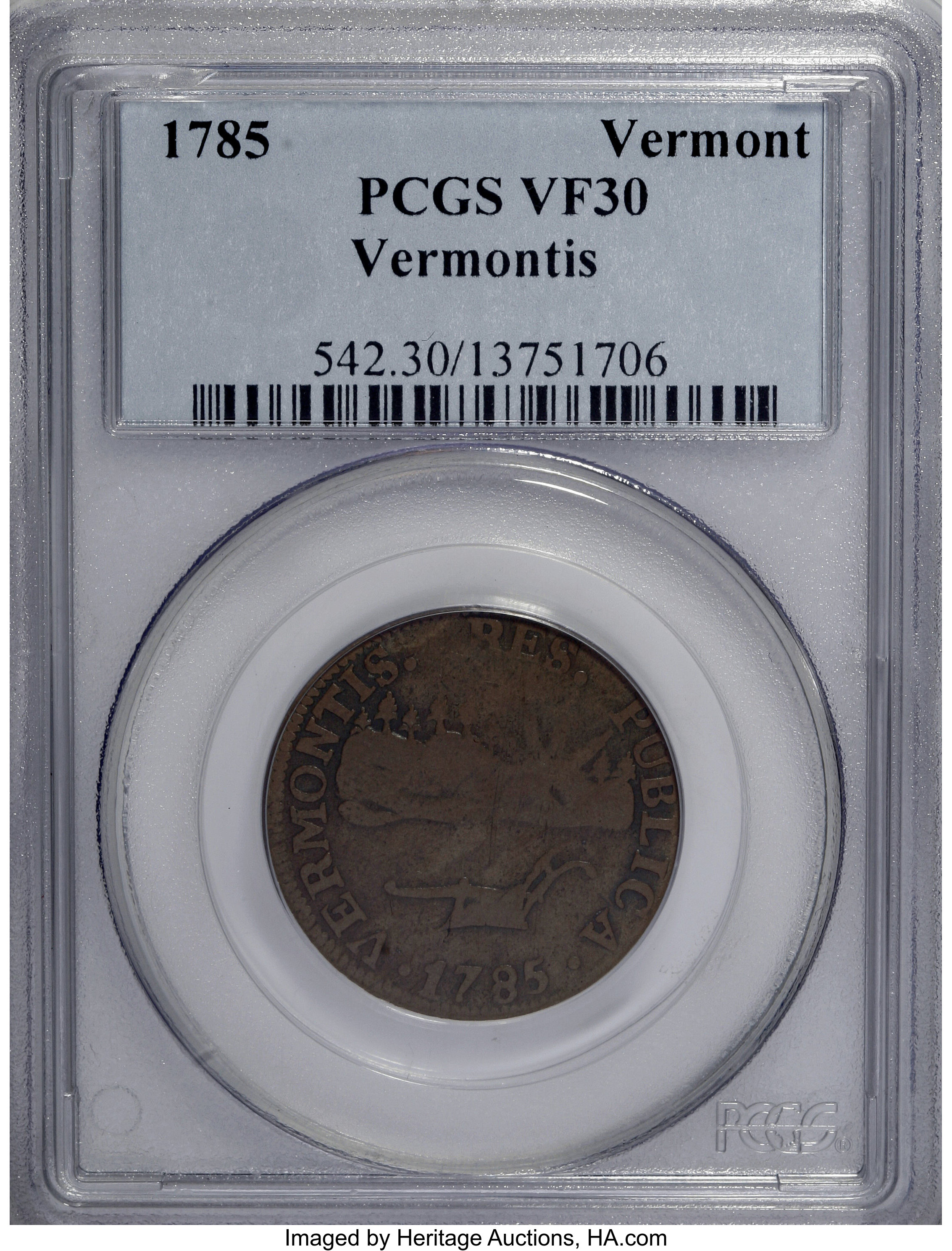 image for: 1785 COPPER Vermont Copper, VERMONTIS VF30 PCGS....