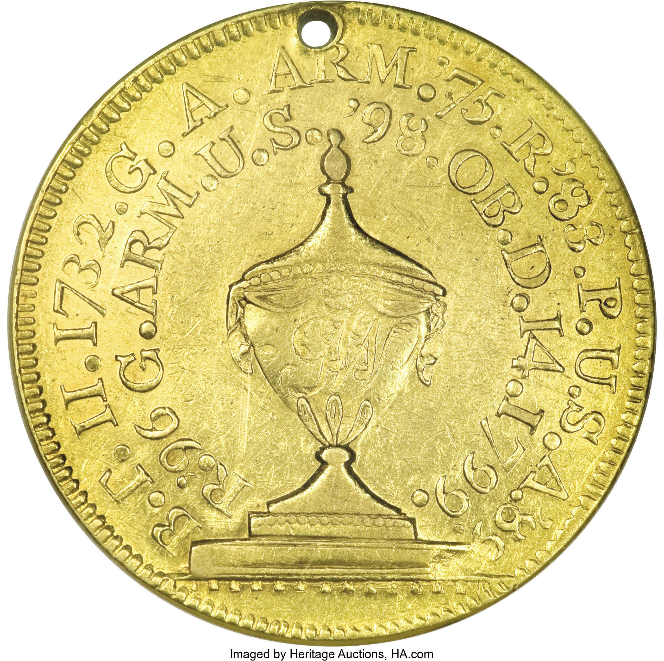 image for: 1799 MEDAL Gold Funeral Urn Medal AU55 NGC....