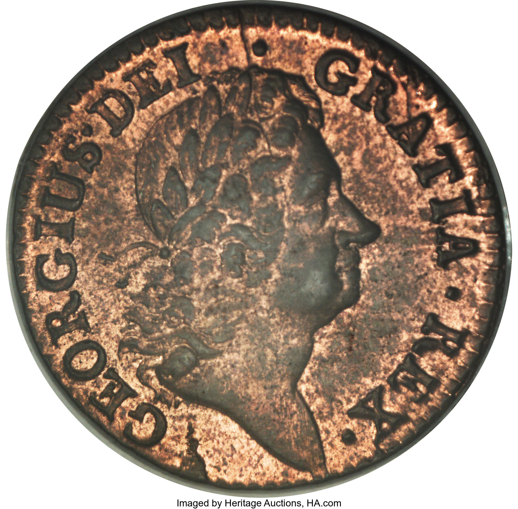 image for: 1723 1/2 P Hibernia Halfpenny MS64 Red PCGS....
