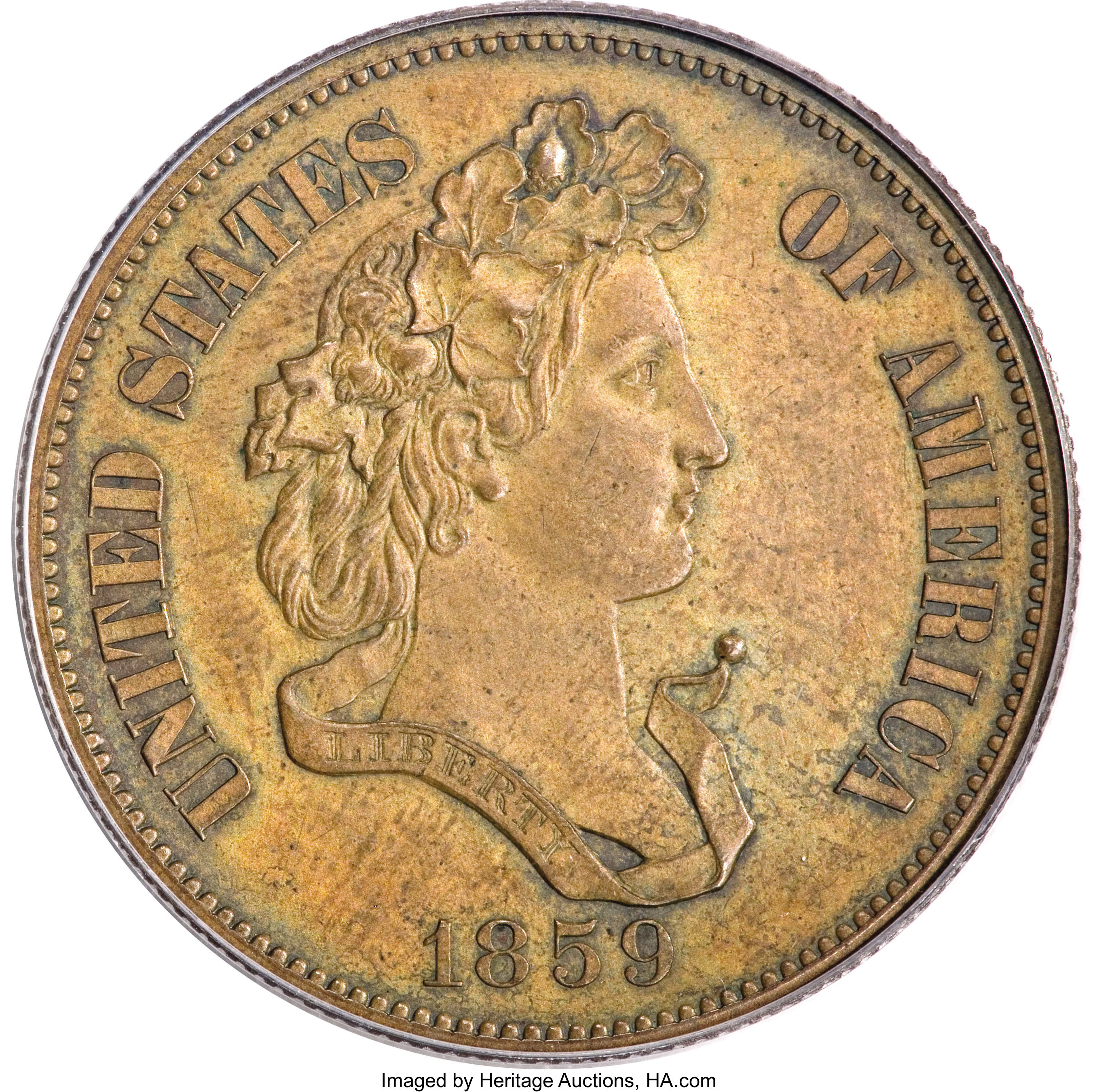 image for: 1859 P50C Half Dollar, Judd-238, Pollock-294, R.5, PR62 Brown PCGS....