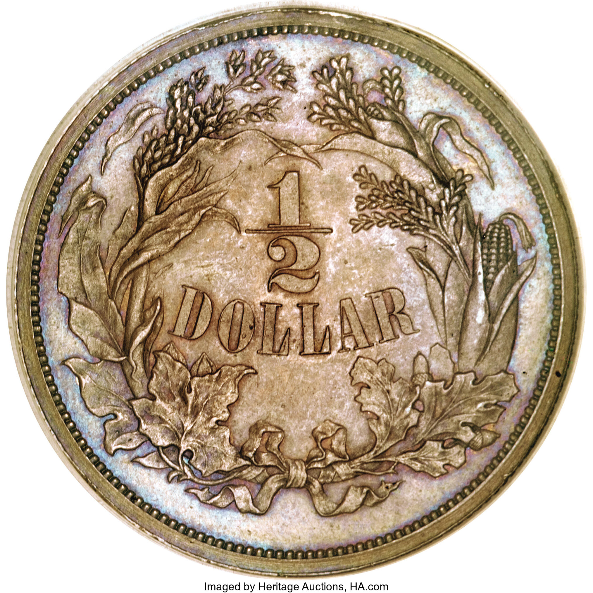 image for: 1859 P50C Half Dollar, Judd-240, Pollock-296, R.5--Improperly Cleaned--NCS. AU Detail. ...