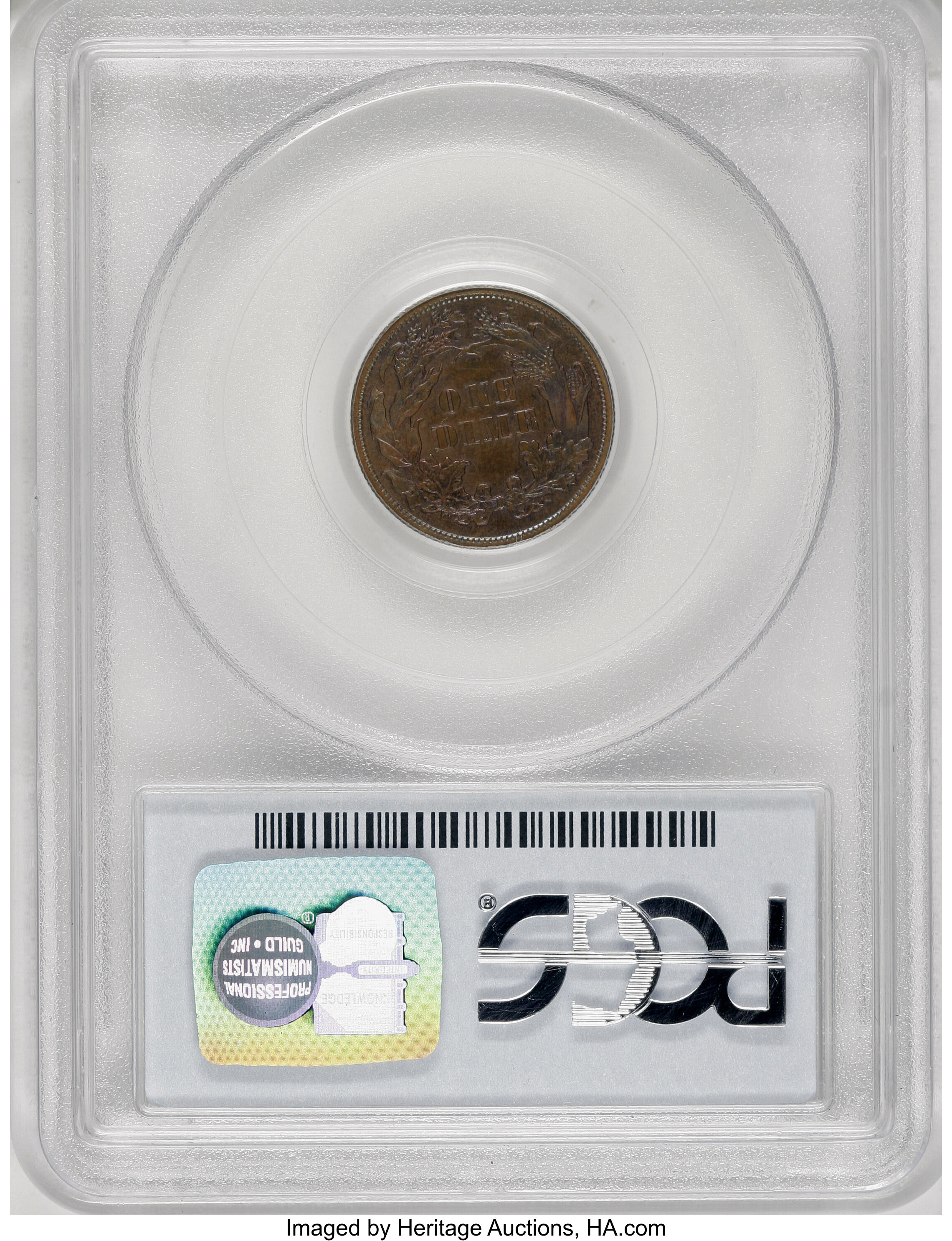 image for: 1870 10C Ten Cents, Judd-833, Pollock-923, High R.6, PR64 Red and Brown PCGS....