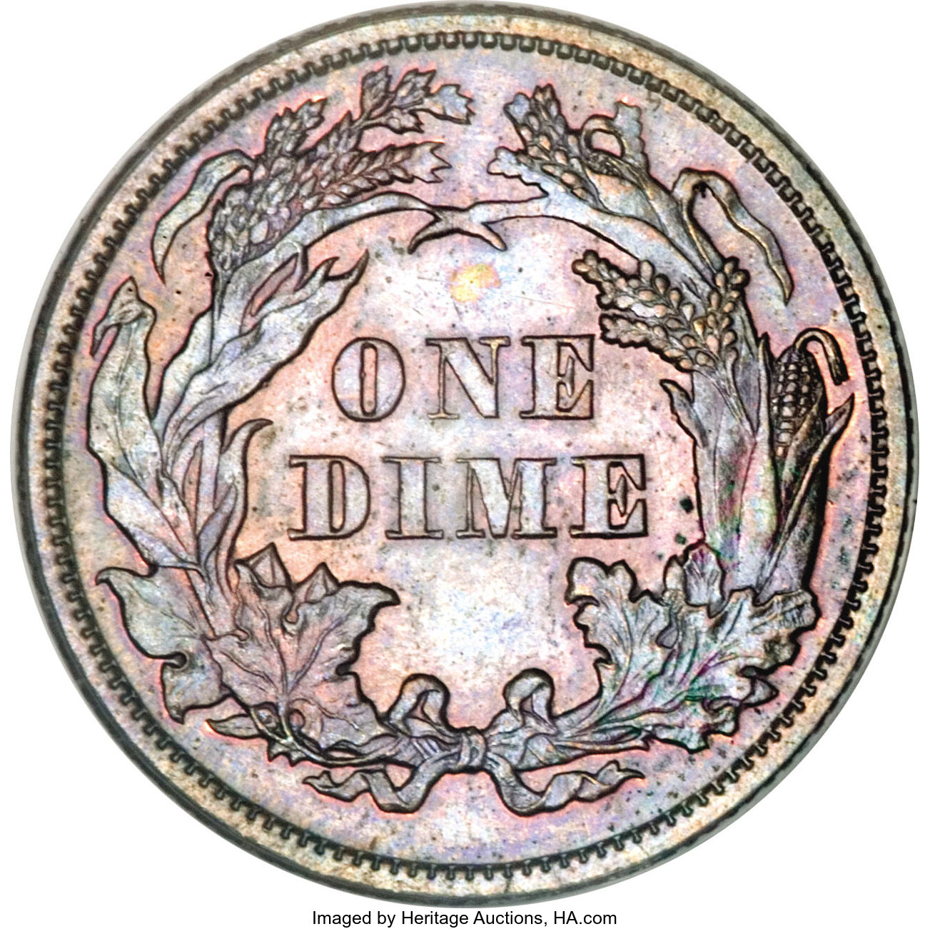 image for: 1870 10C Ten Cents, Judd-833, Pollock-923, High R.6, PR64 Red and Brown PCGS....