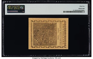 image for: Continental Currency January 14, 1779 $2 PMG About Uncirculated 55....