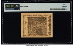 image for: Continental Currency January 14, 1779 $3 PMG About Uncirculated 55....