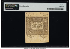 image for: Connecticut June 19, 1776 9d PMG Choice Uncirculated 64....