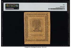 image for: Delaware May 1, 1777 20s PMG About Uncirculated 50....