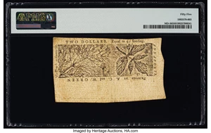 image for: Maryland March 1, 1770 $2 PMG About Uncirculated 55....