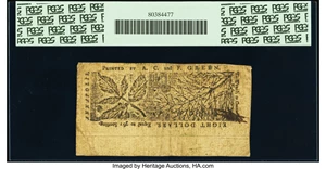 image for: Maryland April 10, 1774 $8 PCGS Very Fine 30....