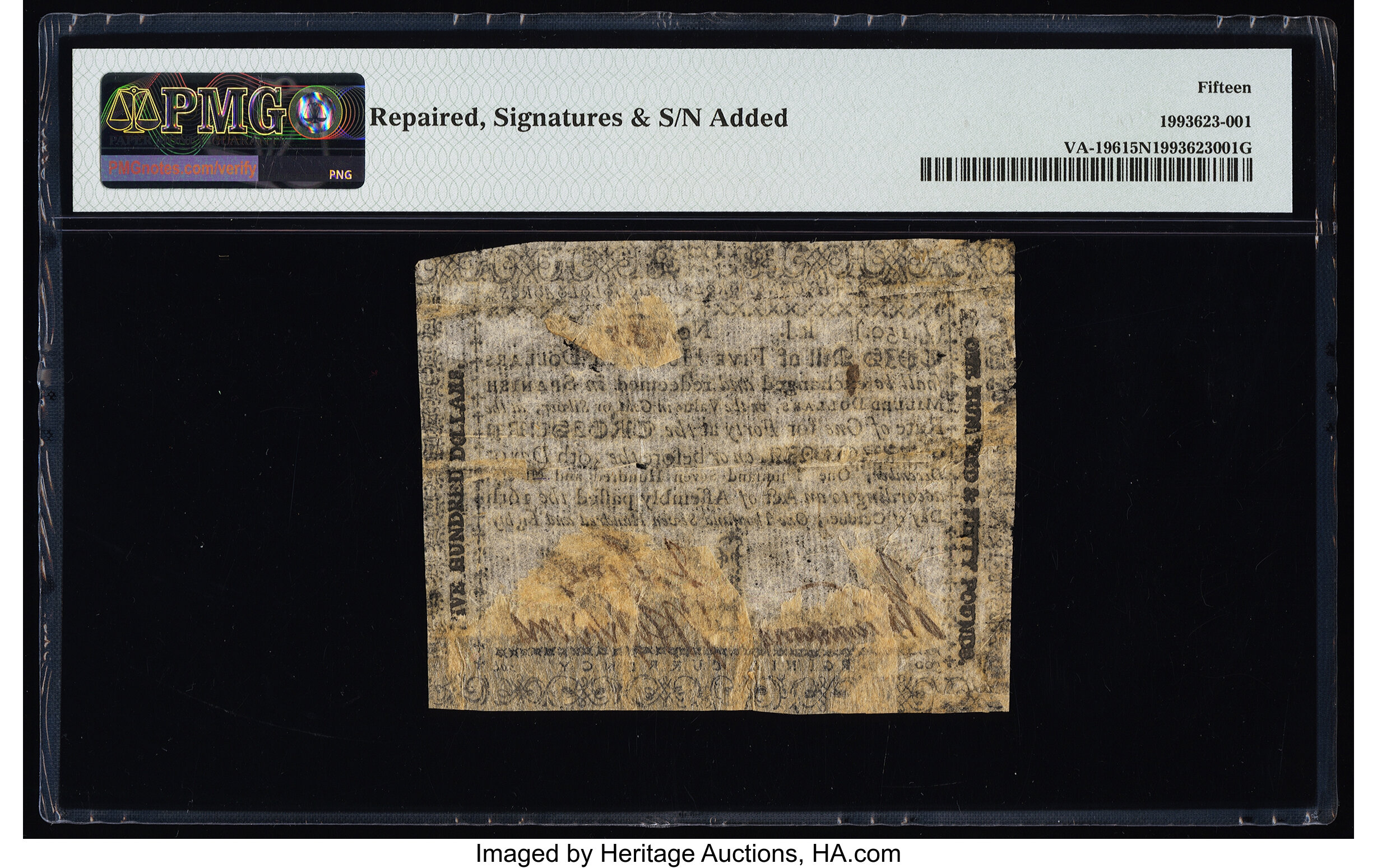 image for: Virginia October 16, 1780 $500 PMG Choice Fine 15 Net....