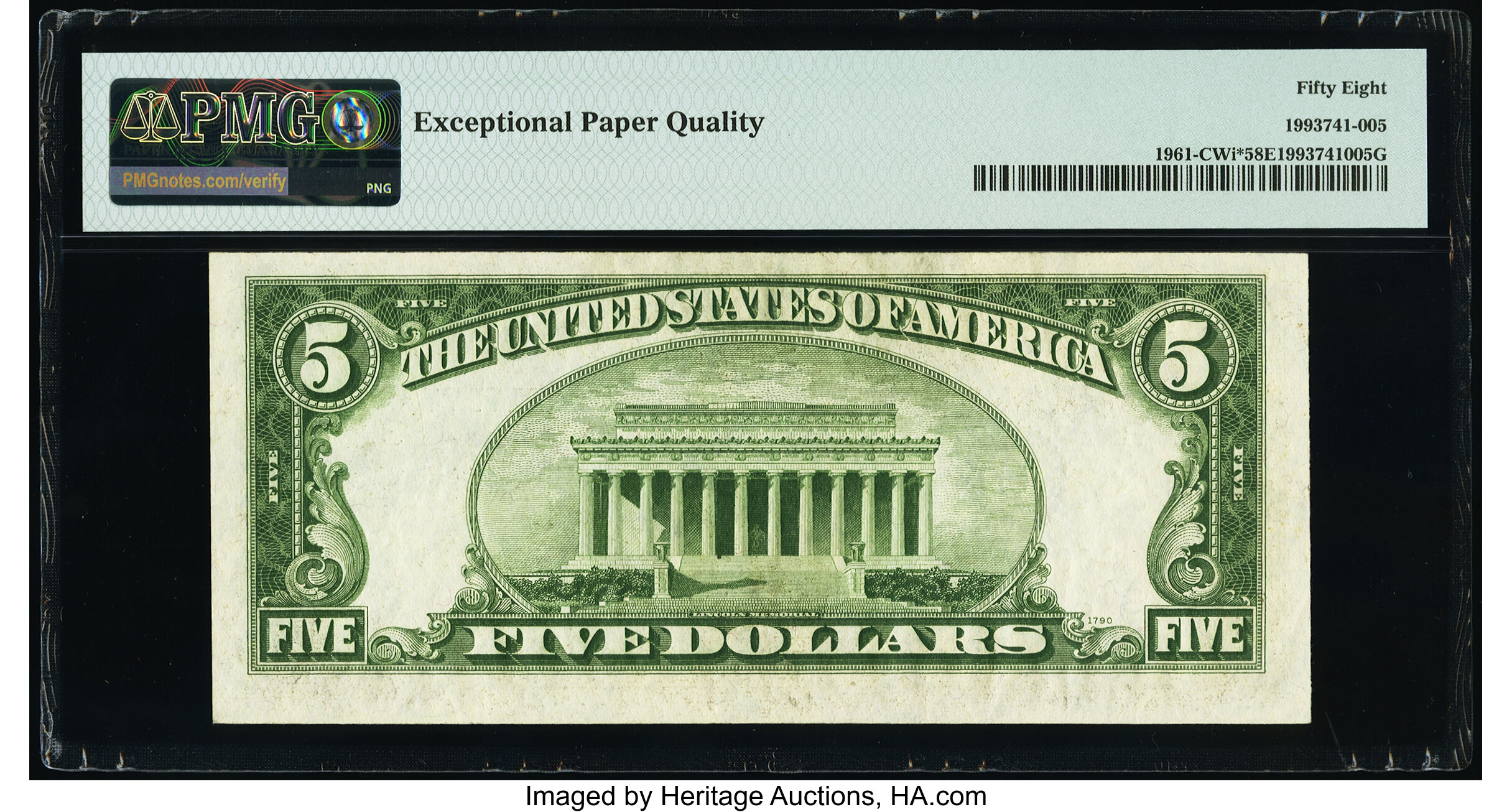image for: Fr. 1961-C* $5 1950 Wide I Federal Reserve Star Note. PMG Choice About Unc 58 EPQ....