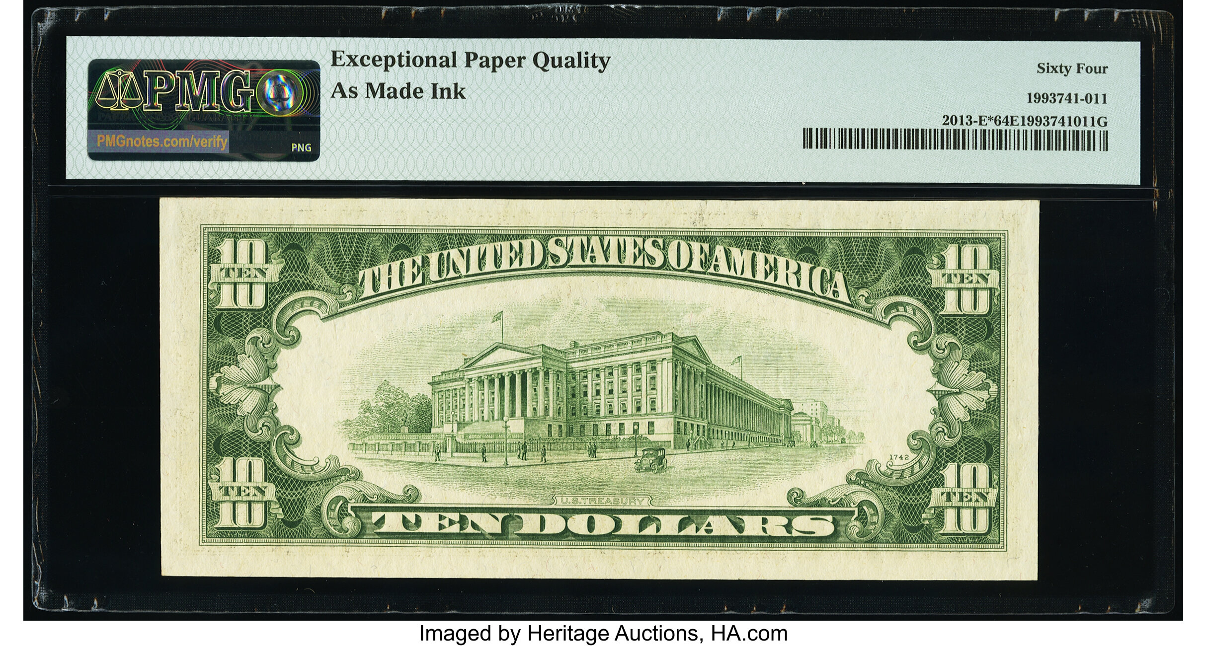 image for: Fr. 2013-E* $10 1950C Federal Reserve Star Note. PMG Choice Uncirculated 64 EPQ....