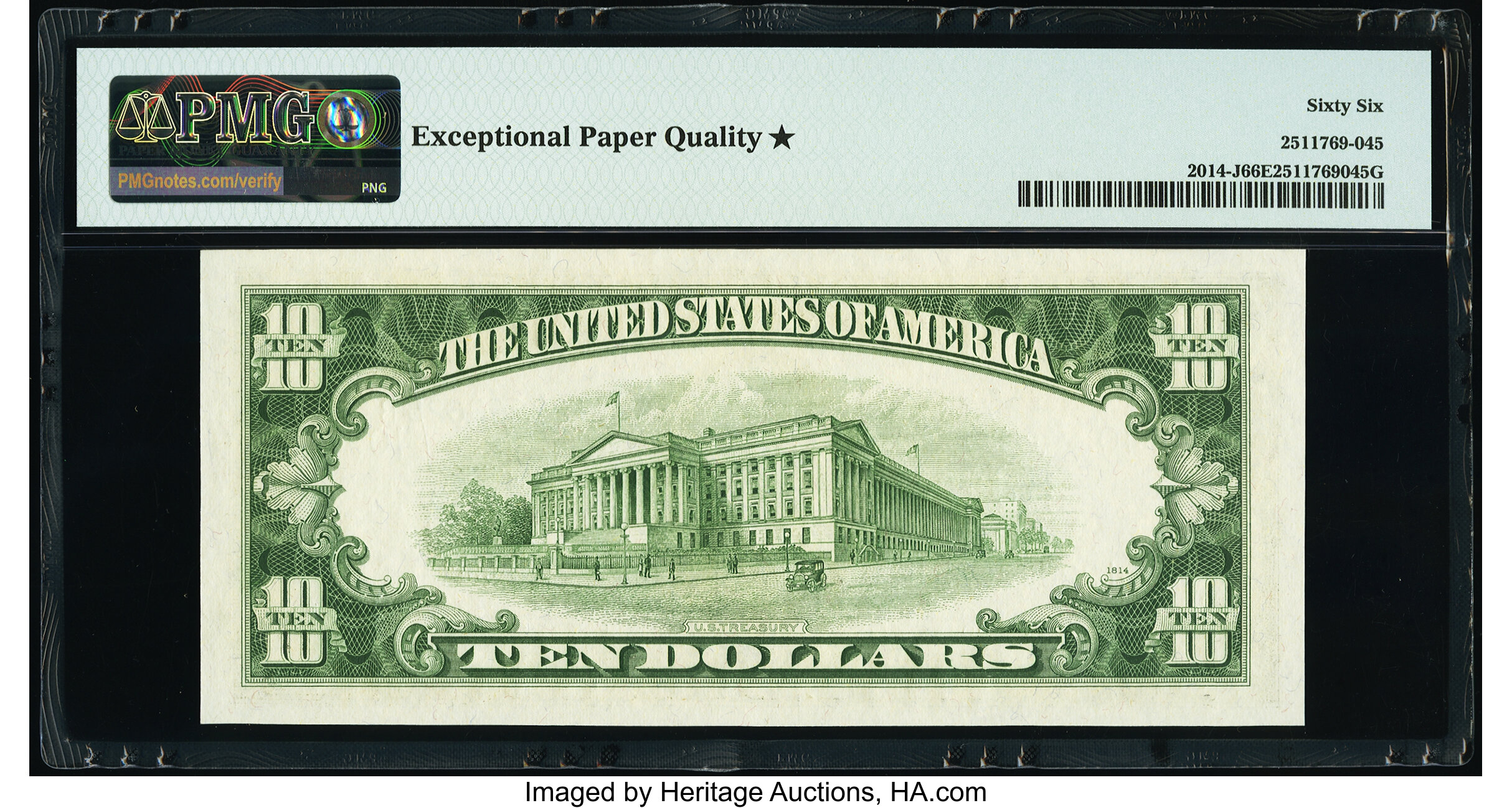 image for: Fr. 2014-J $10 1950D Federal Reserve Note. PMG Gem Uncirculated 66 EPQ*....