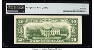 image for: Fr. 2064-G* $20 1950E Federal Reserve Star Note. PMG Choice About Unc 58 EPQ....
