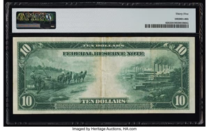 image for: Fr. 926 $10 1914 Federal Reserve Note PMG Choice Very Fine 35....