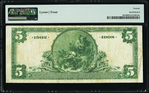 image for: Charleston, SC - $5 1902 Date Back Fr. 591 The Peoples National Bank Ch. # (S)1621 PMG Very Fine 20....