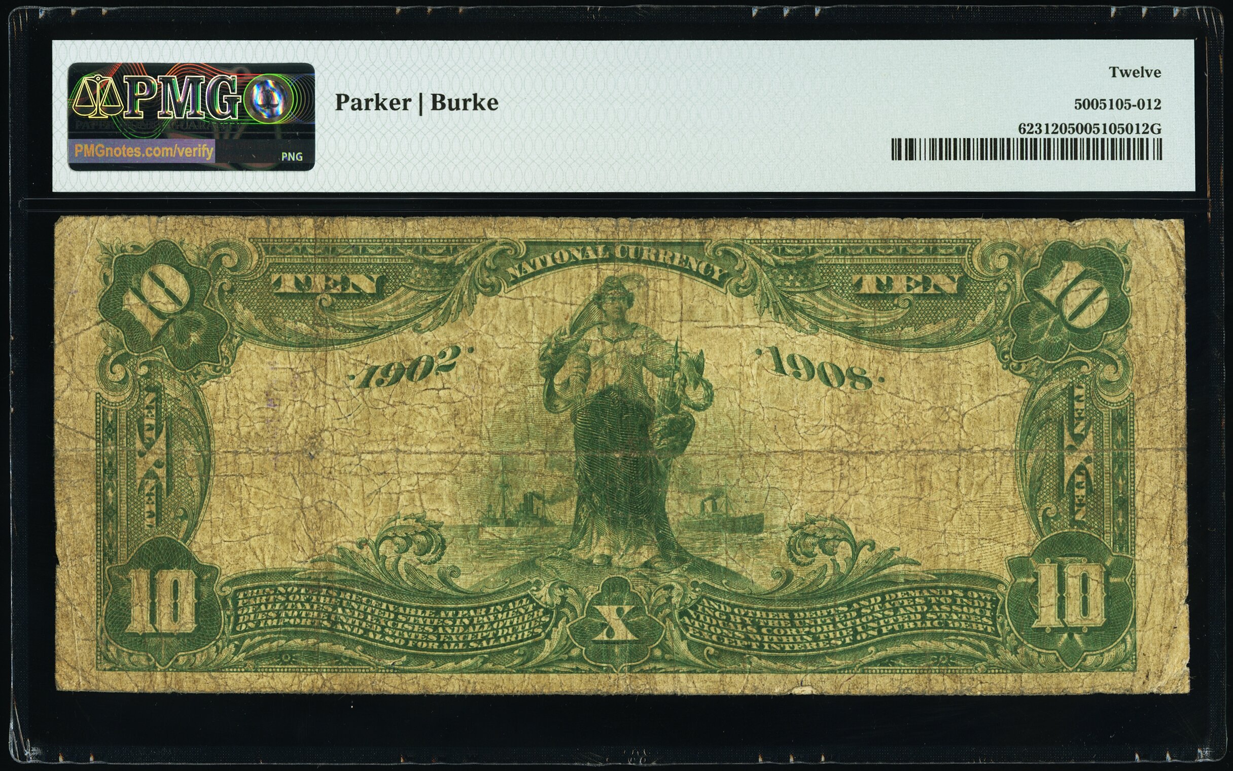 image for: Gaffney, SC - $10 1902 Date Back Fr. 623 The Merchants & Planters National Bank Ch. # (S)10655 PMG Fine 12....