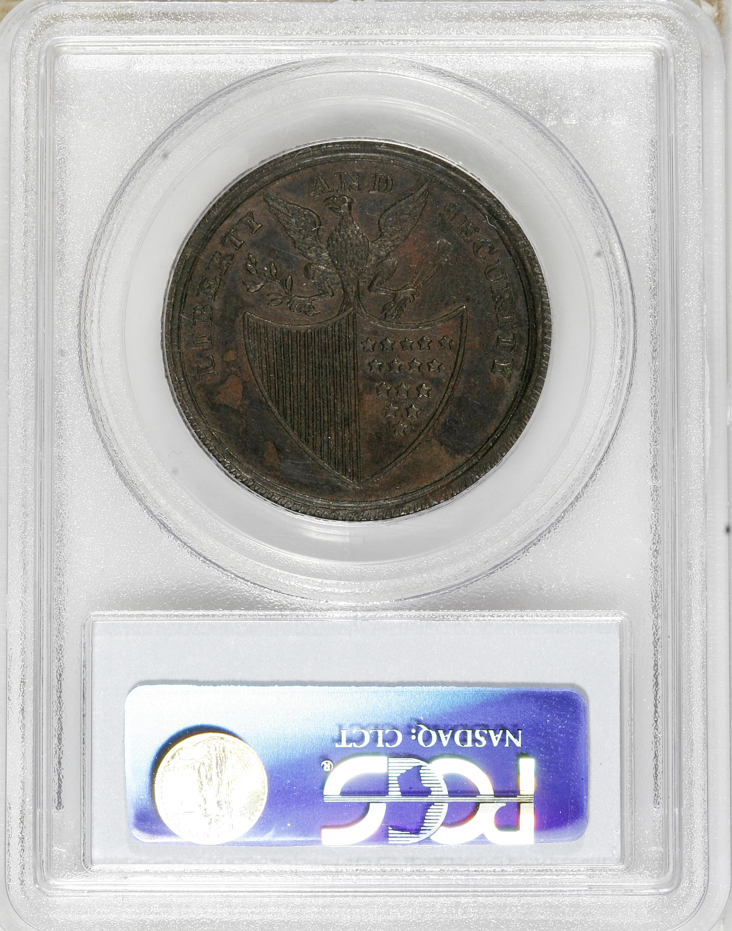 image for: Undated PENNY Washington Liberty & Security Penny, Corded Rim MS60 Brown PCGS. PCGS Population (2/4). NGC Census: (0/0).   ...