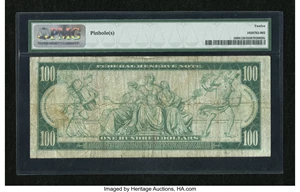 image for: Fr. 1098 $100 1914 Federal Reserve Note PMG Fine 12....