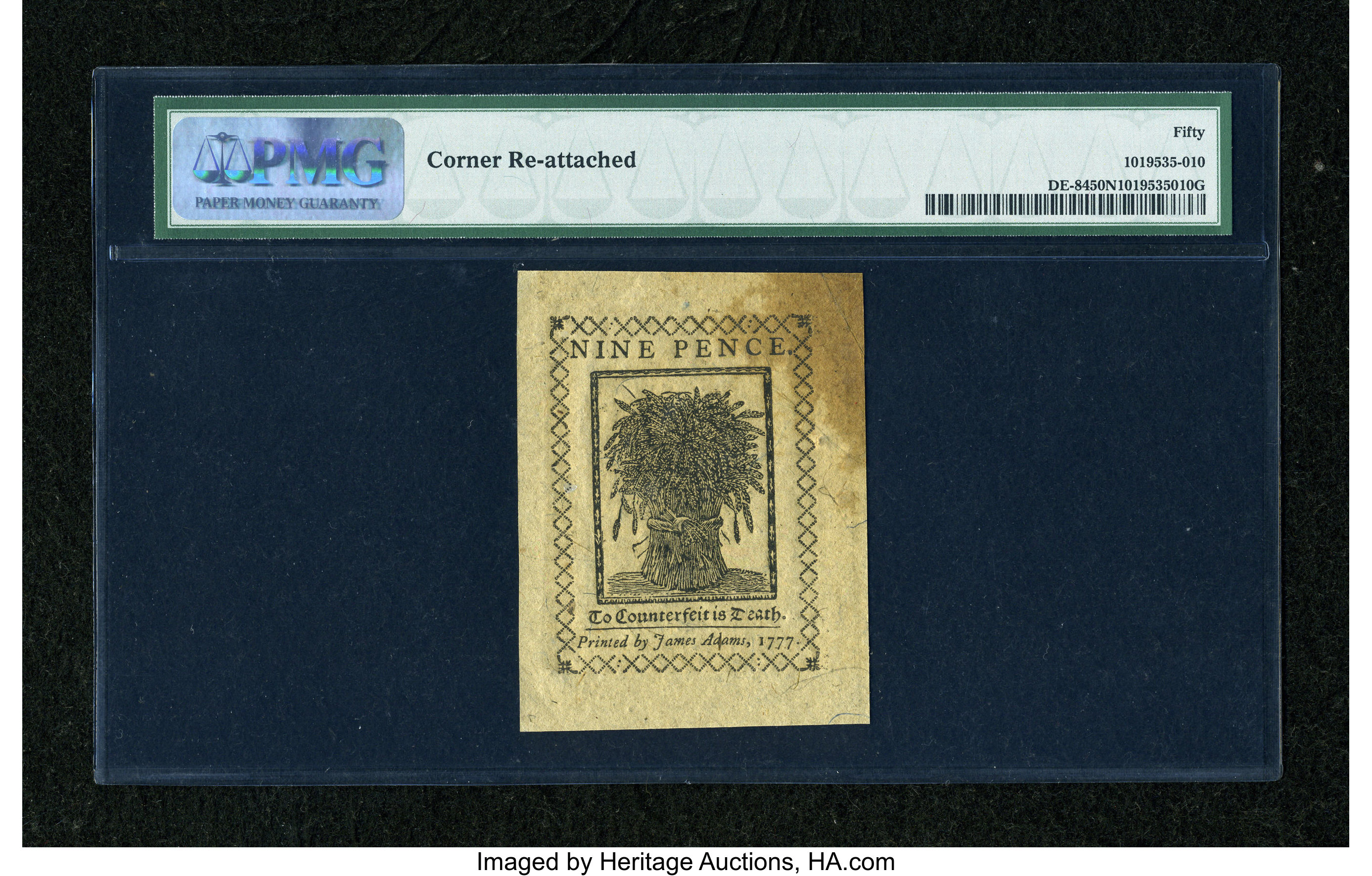 image for: Delaware May 1, 1777 9d PMG Net About Uncirculated Net 50....