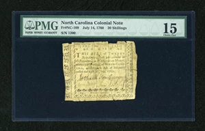 image for: North Carolina July 14, 1760 20s PMG Choice Fine 15....