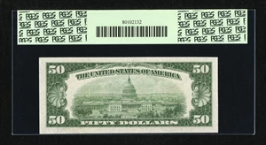 image for: Fr. 2104-J $50 1934B Federal Reserve Note. PCGS Choice About New 58....