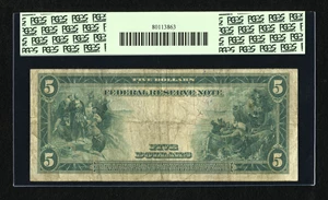 image for: Fr. 874 $5 1914 Federal Reserve Note PCGS Fine 12....