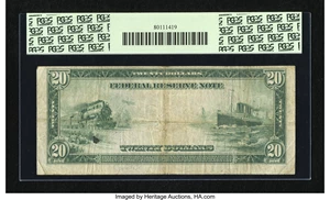 image for: Fr. 1010 $20 1914 Federal Reserve Note PCGS Apparent Very Fine 20....
