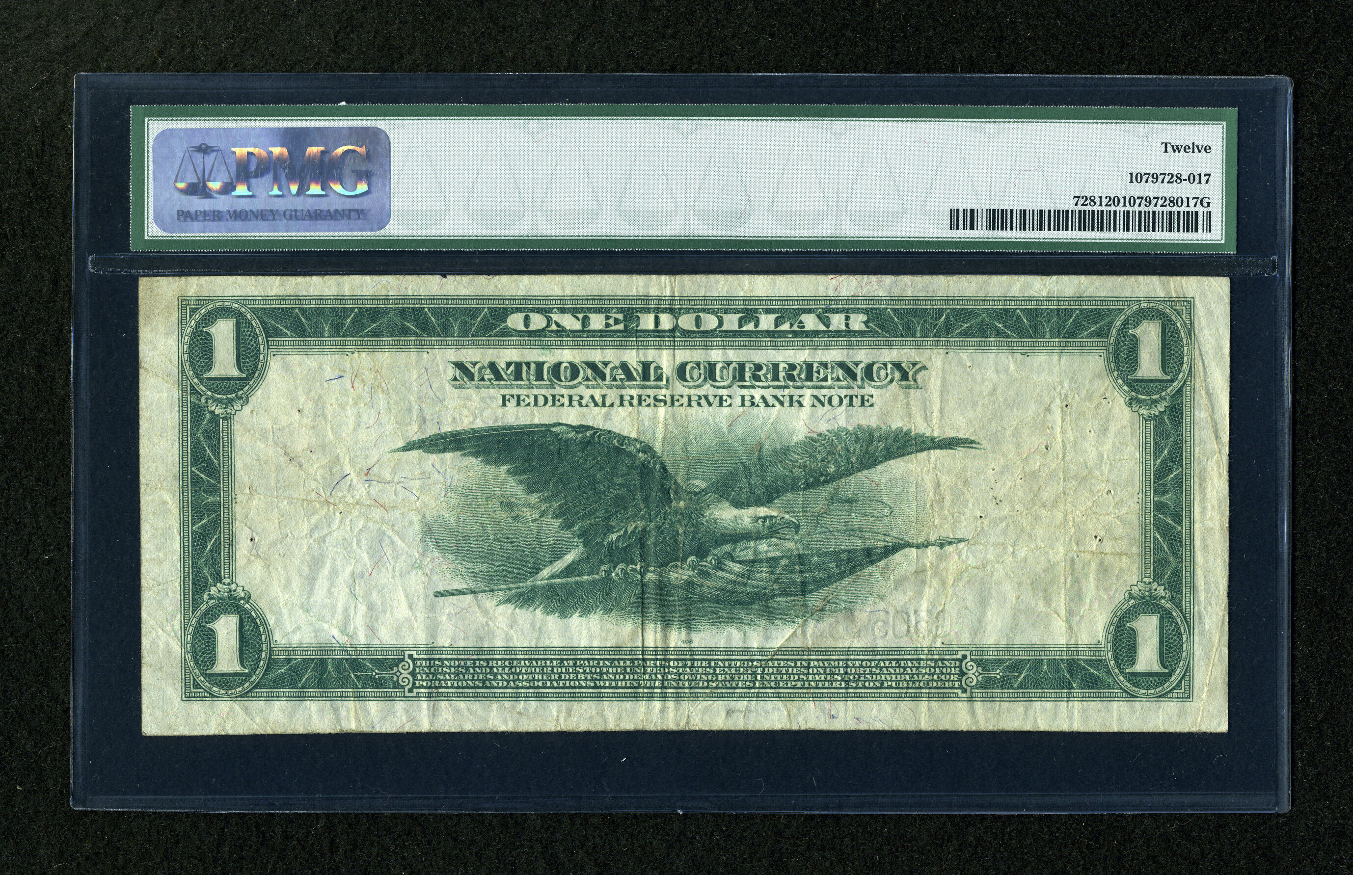image for: Fr. 728 $1 1918 Federal Reserve Bank Note PMG Fine 12....