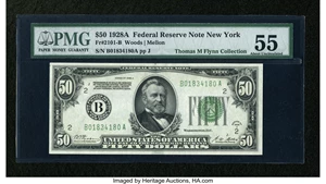 image for: Fr. 2101-B $50 1928A Federal Reserve Note. PMG About Uncirculated 55....