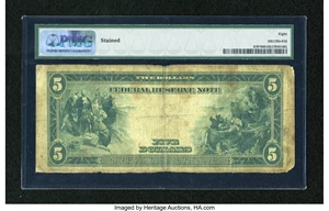image for: Fr. 870 $5 1914 Federal Reserve Star Note PMG Very Good 8....