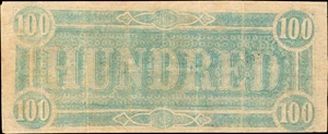 image for: CT-65. Confederate Currency. 1864 $100. Very Fine.