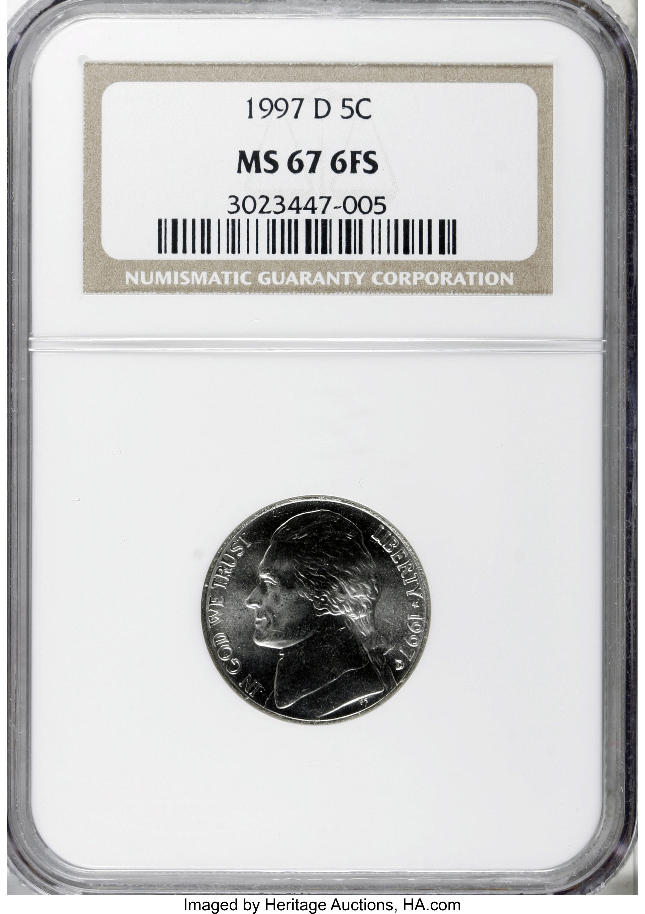 image for: 1997-D 5C MS67 Full Steps NGC. NGC Census: (6/0). PCGS Population (0/0).   (#84141)...