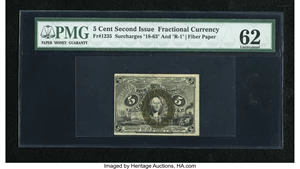 image for: Fr. 1235 5c Second Issue PMG Uncirculated 62....