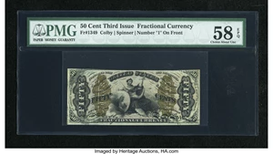 image for: Fr. 1349 50c Third Issue Justice PMG Choice About Unc 58 EPQ....