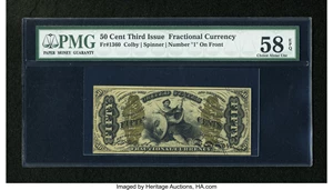 image for: Fr. 1360 50c Third Issue Justice PMG Choice About Unc 58 EPQ....