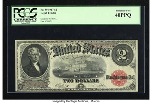 image for: Fr. 59 $2 1917 Legal Tender PCGS Extremely Fine 40PPQ....