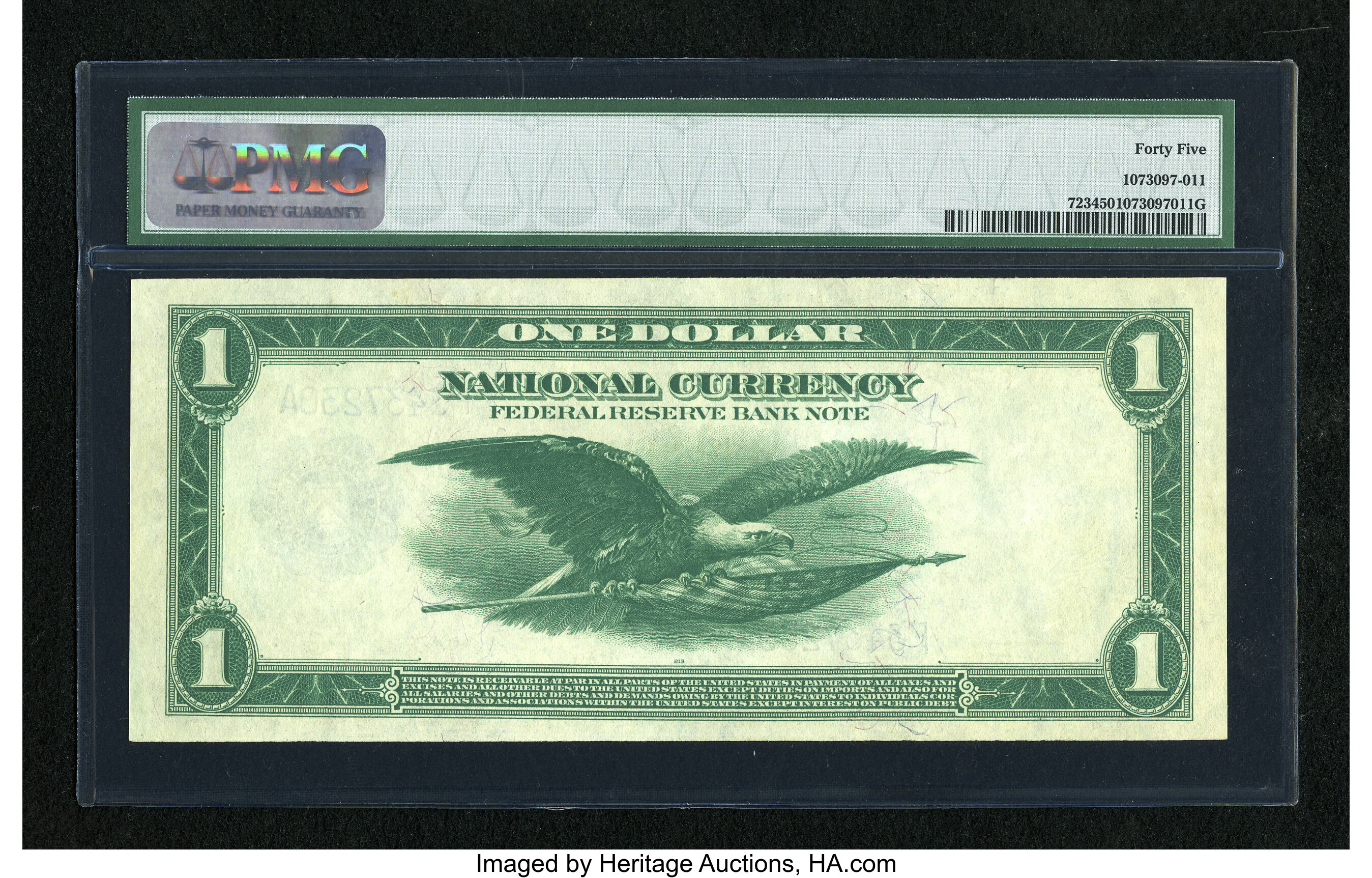 image for: Fr. 723 $1 1918 Federal Reserve Bank Note PMG Choice Extremely Fine 45....