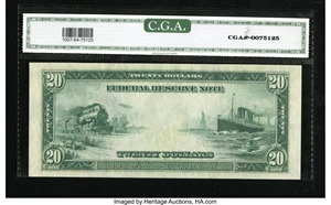 image for: Fr. 1007 $20 1914 Federal Reserve Note CGA Choice Uncirculated 64....